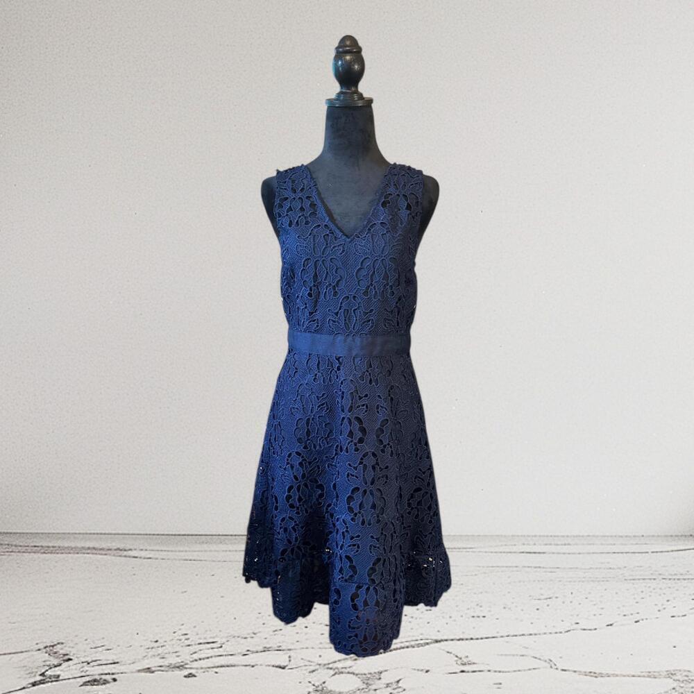 Banana Republic Navy Blue Lace Sleeveless Dress Size 4